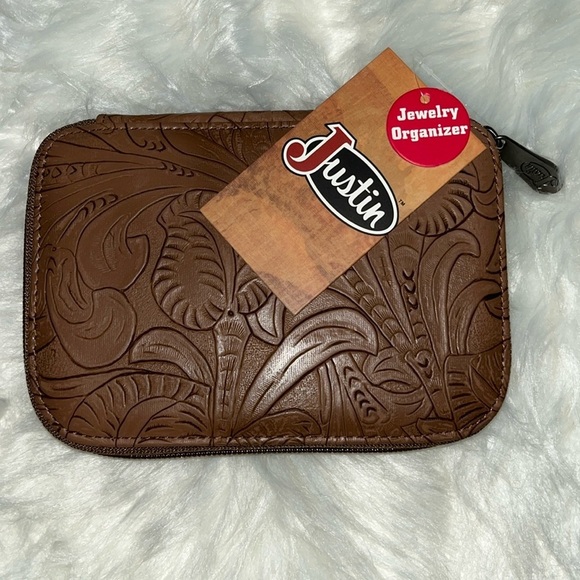 🆕 Justin Boots Jewelry Organizer Zipper Bag Pouch Travel - Picture 3 of 8